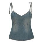 JACK & JONES Kadın Tişört JXTUVA DENIM TOP DNM, Medium Blue Denim, S
