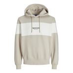 Jack & Jones Kapüşon Yaka Bej Erkek Sweatshırt JORVESTERBRO BLOCK SWEAT HOOD STYD