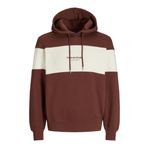 Jack & Jones Kapüşon Yaka Kiremit Erkek Sweatshırt JORVESTERBRO BLOCK SWEAT HOOD STYD