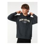 Jack & Jones Kapüşon Yaka Koyu Gri Erkek Sweatshırt 12267584_JORBRONX ARCH BIG SWEAT HO