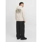 Jack & Jones Kapüşon Yaka Krem Erkek Sweatshırt 12242225_JCOWAFFLE Backprınt Sweat - XL