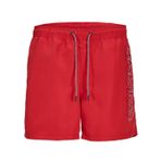 JACK & JONES Kırmızı Erkek Çocuk Deniz Şortu JPSTFIJI JJSWIM DOUBLE LOGO LY SN JNR, 12 yaş