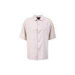 JACK & JONES Kısa Kol Keten Gömlek Geniş Fit JORFARO LINEN OVERSIZED SHIRT SS SN, XL, TYC480444534332D21, Krem, Erkek