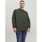 Jack & Jones Klasik Oxford Gömlek Uzun Kol Erkek Günlük Stil Düz Renk 12190444 - Koyu Yeşil - 5XL