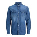 Jack & Jones Kot Gömlek JJESHERIDAN Uzun Kollu, XL, 12138115, Medium Blue Denim, Erkek