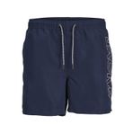 JACK & JONES Lacivert Erkek Çocuk Deniz Şortu JPSTFIJI JJSWIM DOUBLE LOGO LY SN JNR, 12 yaş