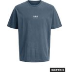 Jack & Jones Lacivert Erkek Regular Fit Logo Baskılı T-Shirt 12307702 Jcowallace Wash Tee BSS26 - 2XL