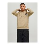 Jack & Jones Lock Erkek Kapüşonlu Sweatshirt, Crockery, 2XL