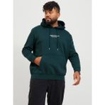 Jack & Jones Logo Baskili Sweatshirt - Büyük Beden - Koyu Yeşil - L - XL
