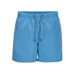 JACK & JONES Mavi Erkek Çocuk Deniz Şortu JPSTFIJI JJSWIM DOUBLE LOGO LY SN JNR, 12 yaş