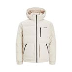 Jack & Jones Minimalist Oversize Kapüşonlu Erkek Kışlık Mont, Bej, 2XL