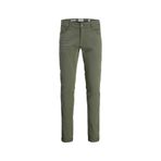 Jack & Jones Normal Bel Dar Kesim Chino Erkek Pantolon, Yeşil, 30-30