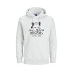 JACK & JONES ORIGINALS Erkek JORBEWARE SWEAT HOOD FST Sweatshirt, Beyaz Melanj, S
