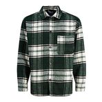 JACK & JONES ORIGINALS Erkek JORZAC CHECK OVERSHIRT LS SN Gömlek, Koyu Yeşil, S