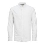 JACK & JONES Parlak Beyaz Erkek Gömlek JPRCCMAZE LINEN SHIRT L/S BUTTON DOWN LN, S