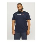 Jack & Jones Plus Erkek Lacivert Jjecorp Logo Tee Play Ss O-n Noos Pls Büyük Beden Tişört 12243630-Navyblaze