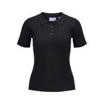 JACK & JONES Polo Yaka Kısa Kollu Triko Kazak, M, 12280289, Black, Erkek