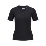 JACK & JONES Polo Yaka Kısa Kollu Triko Kazak, S, 12280289, Black, Erkek