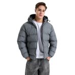JACK & JONES Puffer Mont, 2XL, Puffer Mont, Gri, Erkek