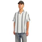 JACK & JONES Rahat Kesim Çizgili Kısa Kollu Gömlek, XL, 12255235, Tap Shoe, Erkek
