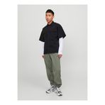 Jack & Jones Rahat Siyah Erkek Gömlek JCOALTITUDE SHIRT SS OVERSIZED