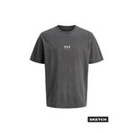Jack & Jones Regular Fit Logo Baskılı T-Shirt, 2XL, 5003350729, Gri, Erkek
