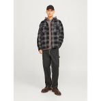 Jack & Jones Relaxed Siyah Erkek Gömlek 12261112_Jcotheo Corduroy Check Ove - XL