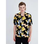 Jack & Jones Relaxed Siyah Erkek Gömlek JORJEFF GALLERY AOP RESORT SHIRT SS