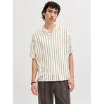Jack & Jones Resort Yaka Çizgili Gömlek - Jeff, M, 12288853, Beige, Erkek