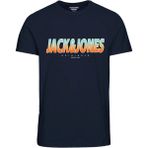 Jack & Jones Sıfır Yaka Baskılı Lacivert Erkek T-Shirt 12238135