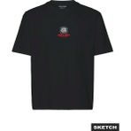 Jack & Jones Siyah Erkek Regular Fit Logo Baskılı T-Shirt 12306238 Jorrude Tee Crw Neck BSS26 - M