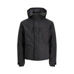 Jack Jones Siyah Erkek Softshell Ceket Su Geçirmez Hafif Kapüşonlu Outdoor Mont 12241637