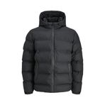 Jack & Jones Suni Deri Şişme Mont, XL, 12279239, Siyah, Erkek