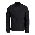 JACK & JONES Suni süet erkek ceketi, suni süet ceket, siyah (Jet Black), S