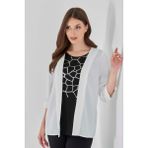 Jack & Jones Tolga Saraçoğlu Minimalist 3/4 Kol Kadın Ceket - Günlük & Özel Günler - 46 - Ekru