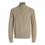 JACK & JONES Yarım fermuarlı erkek sweatshirt, tek renkli, yarım fermuarlı sweatshirt, Crockery, M