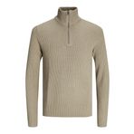 JACK & JONES Yarım Fermuarlı Örgü Kazak, L, 12257773, Crockery, Erkek
