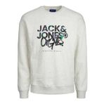 JACK JONES Yazı Baskılı Bisiklet Yaka Erkek Sweatshirt 12242366