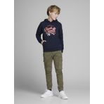 Jack & Jones Yeşil Erkek Çocuk Düz Kargo Pantolon JPSTPAUL JJFLAKE 542 OLIVE NOOS JNR