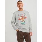 Jack & Jones Yılbaşı Temalı Baskılı Sweatshirt - Xmas - Gri