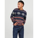 Jack & Jones Yilbasi Temali Bisiklet Yaka Kazak - Xmas Snowball - Lacivert