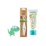 Jack N' Jıll Doğal Sertifikalı Bebek/Çocuk Diş Seti (Dino Diş Fırçası + Yaban Mersini Diş Macunu 50G)