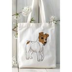 Jack Russell Terrier Köpek Baskılı Bez Çanta Omuz Çantası Kişiye Özel Model 10