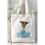 Jack Russell Terrier Köpek Baskılı Bez Çanta Omuz Çantası Kişiye Özel Model 12