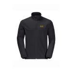 Jack Wolfskin 1305471-6000 Crestview Jacket Men Dik Yaka Normal Kalıp Siyah Erkek Zip Ceket