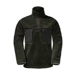 Jack Wolfskin 1710601-4018 Haki Pank Snap Erkek Outdoor Polar Sweatshirts