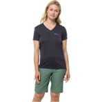 Jack Wolfskin 1801693_1388 V Yaka Koyu Gri Kadın T-Shirt