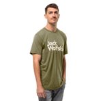 Jack Wolfskin Erkek Brand T M T-Shirt, Bay Leaf, L