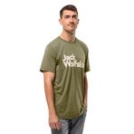 Jack Wolfskin Erkek Brand T M T-Shirt, Bay Leaf, M
