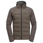 Jack Wolfskin Erkek Tasman Down Hybrid M kuş tüyü mont, soğuk kahve, XXL